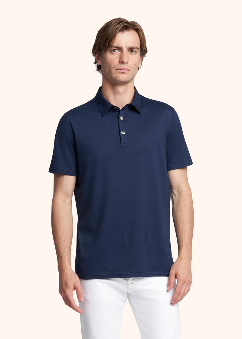 Kiton blue jersey poloshirt for man, made of cotton - 2