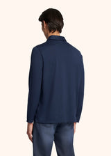Kiton blue jersey poloshirt l/s for man, made of cotton - 3