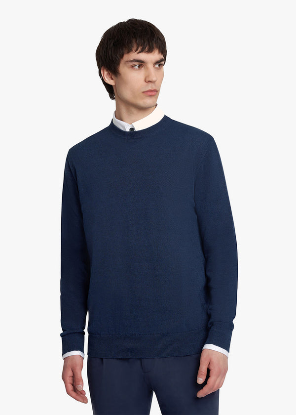 Kiton blue jersey roundneck, made of linen - 2