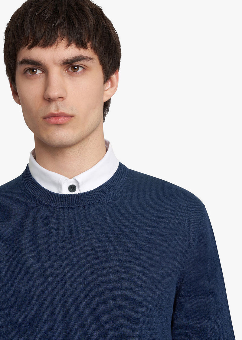 Kiton blue jersey roundneck, made of linen - 4