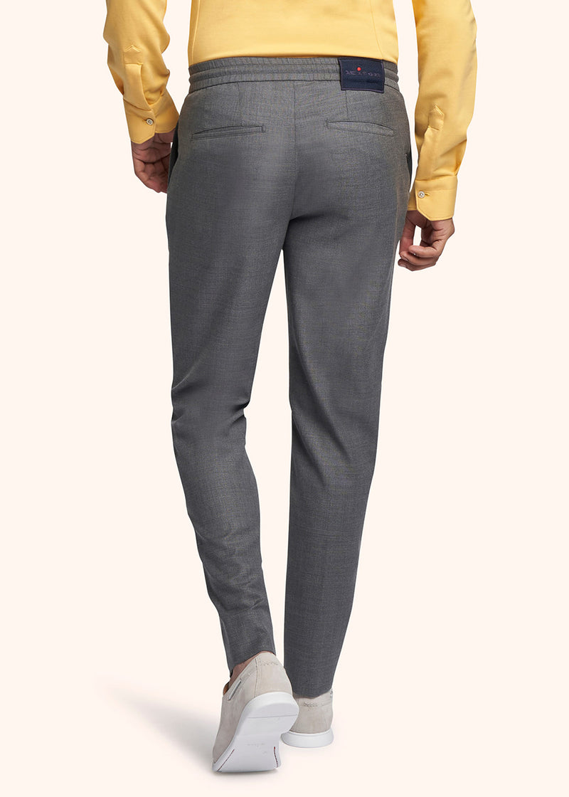 Kiton medium grey trousers for man, made of wool - 3