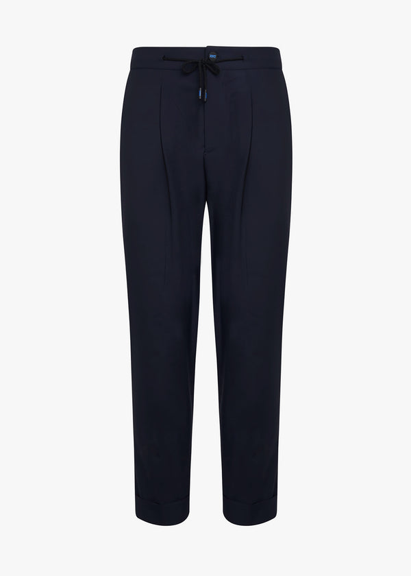 Kiton navy blue trousers, made of wool