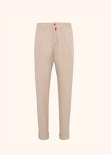 Kiton light beige trousers for man, made of cotton