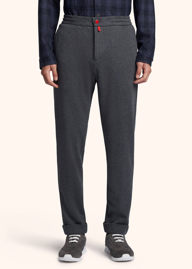 Kiton medium grey trousers for man, made of wool - 2