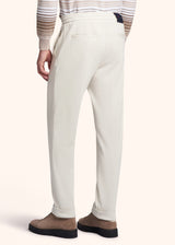 Kiton ivory trousers for man, made of wool - 3