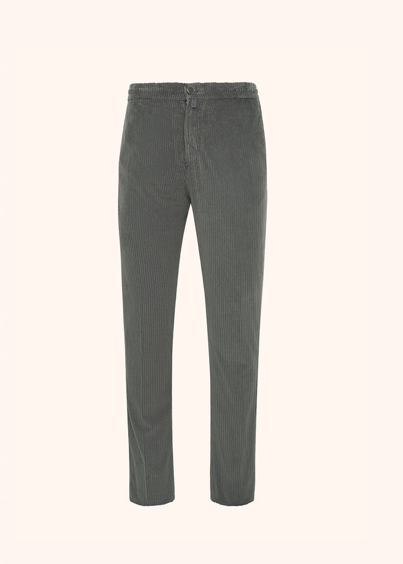 Kiton medium grey trousers for man, made of cotton
