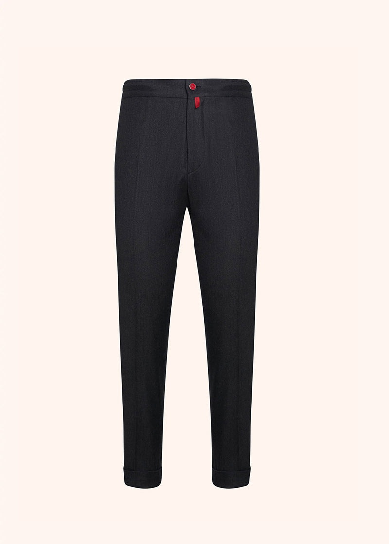 Kiton medium grey trousers for man, made of virgin wool