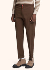 Kiton brown trousers for man, made of cotton - 2