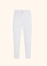 Kiton optical white trousers for man, in cotton 1