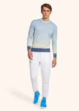 Kiton optical white trousers for man, in cotton 5