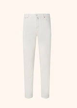 Kiton cream trousers for man, made of cotton