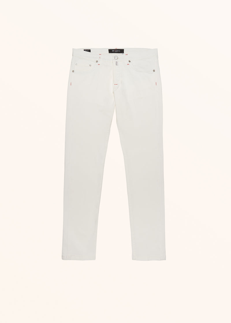 Kiton ivory trousers for man, made of cotton