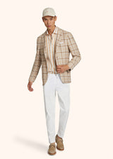 Kiton white trousers for man, made of cotton - 5