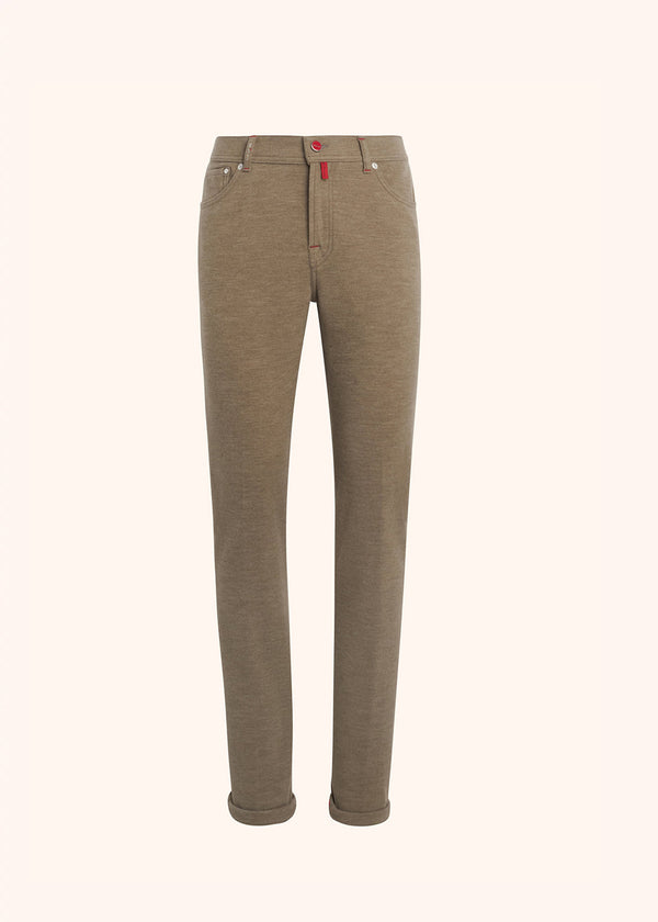 Kiton camel trousers for man, made of wool