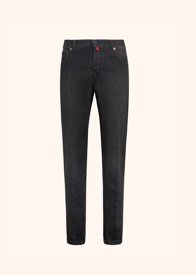 Kiton black trousers for man, made of cotton