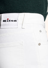 Kiton white trousers for man, made of cotton - 4