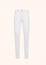 Kiton white trousers for man, made of cotton