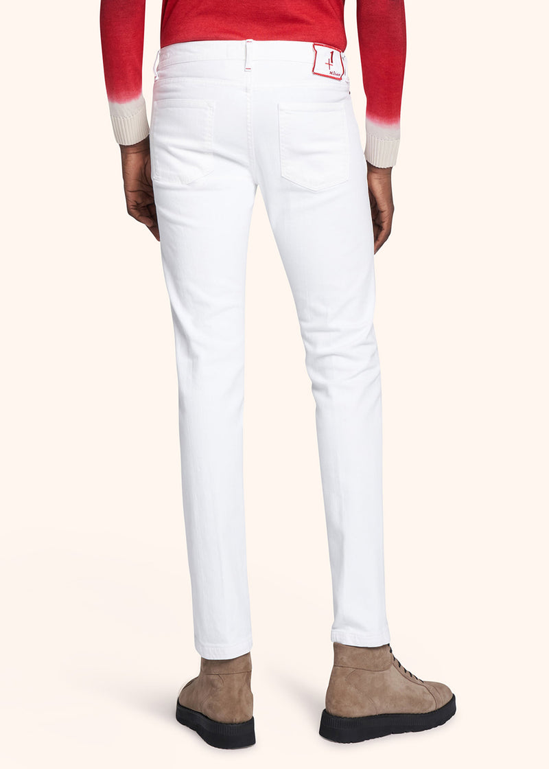 Kiton white trousers for man, made of cotton - 3