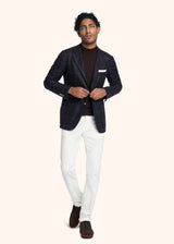 Kiton white trousers for man, made of cotton - 5