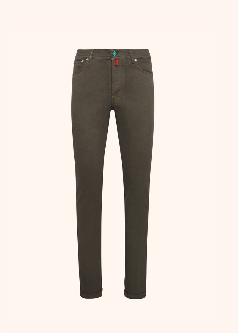 Kiton dark grey trousers for man, made of cotton