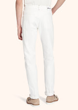 Kiton cream white trousers for man, made of cotton - 3