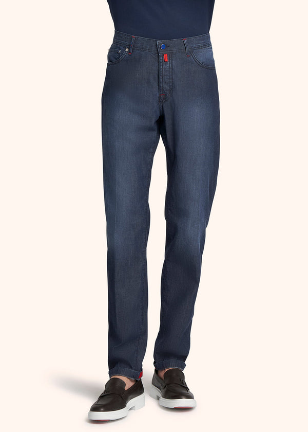 Kiton indigo trousers for man, made of cotton - 2