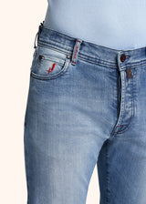 Kiton indigo trousers for man, made of cotton - 4