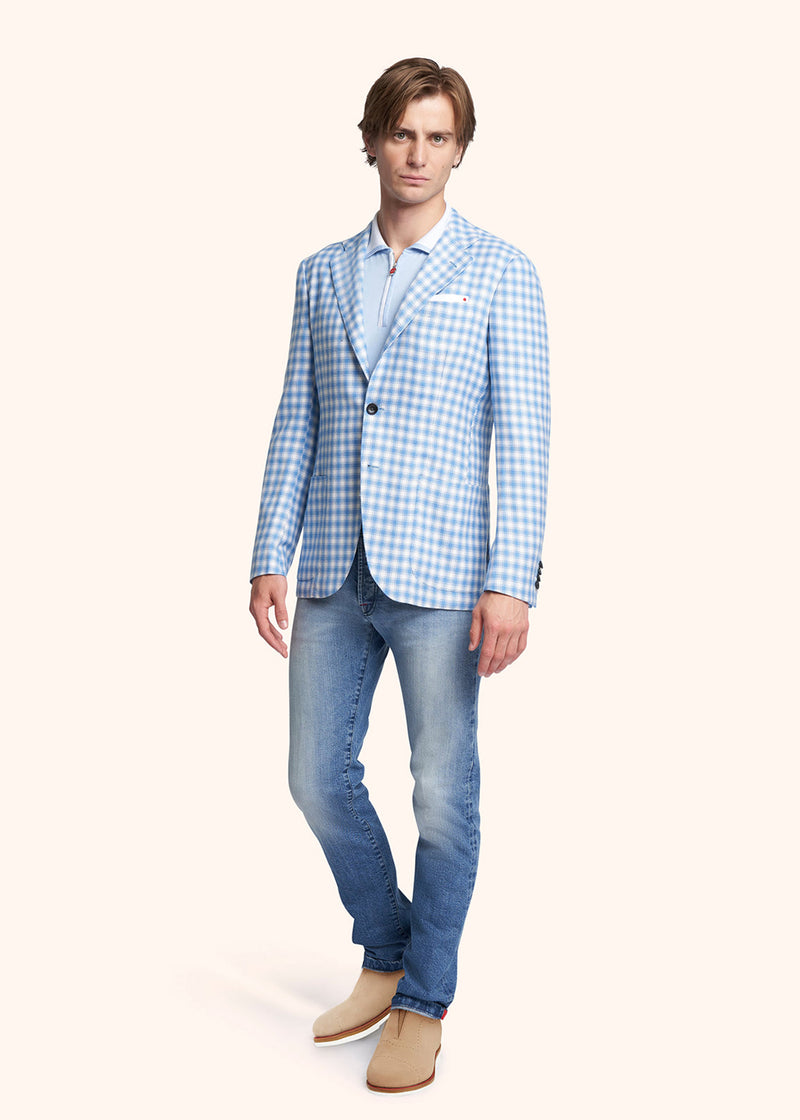 Kiton indigo trousers for man, made of cotton - 5