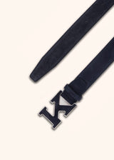 Kiton dark blue belt for man, made of calfskin - 3