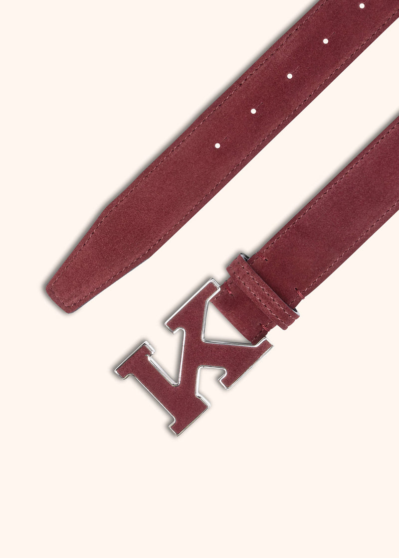 Kiton bordeaux belt for man, made of calfskin - 3
