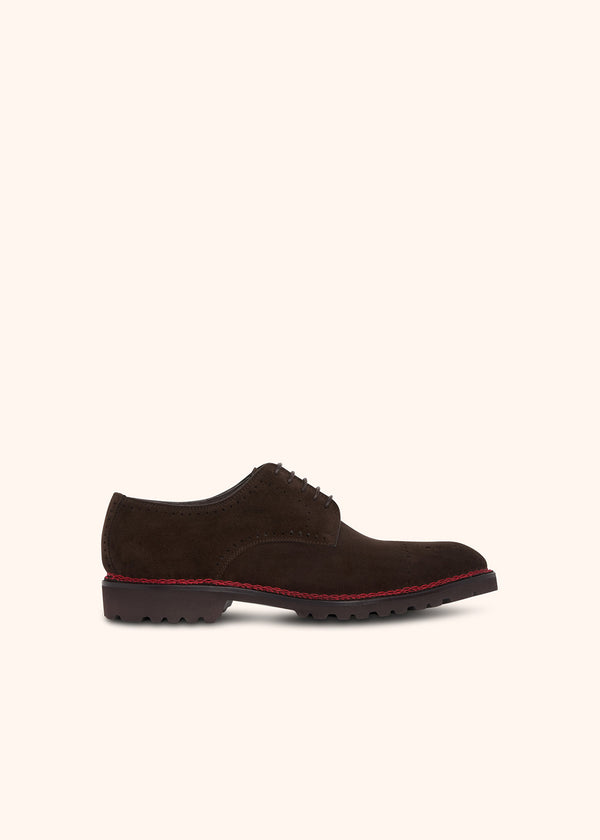 Kiton chestnut shoes for man, made of calfskin