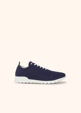 Kiton navy blue shoes for man, made of cotton