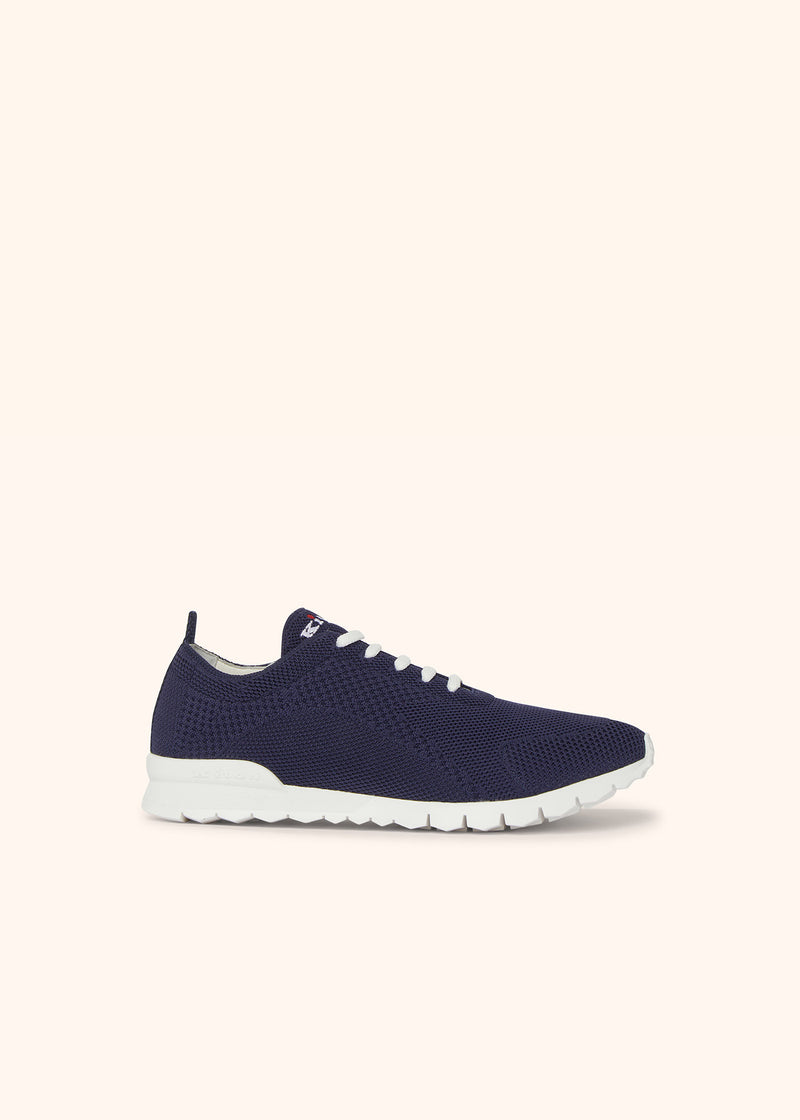 Kiton navy blue shoes for man, made of cotton