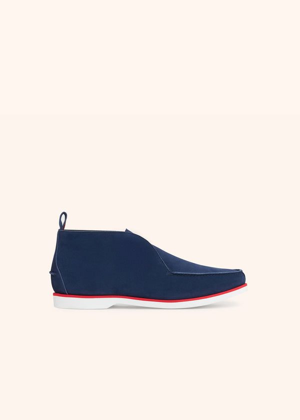 Kiton royal blue ankle shoes for man, made of calfskin