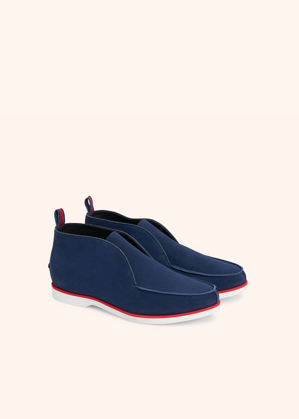 Kiton royal blue ankle shoes for man, made of calfskin - 2