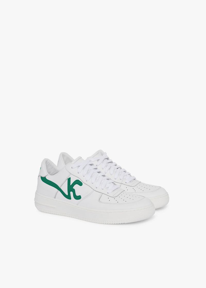 Kiton white/green sneakers shoes, made of calfskin - 2