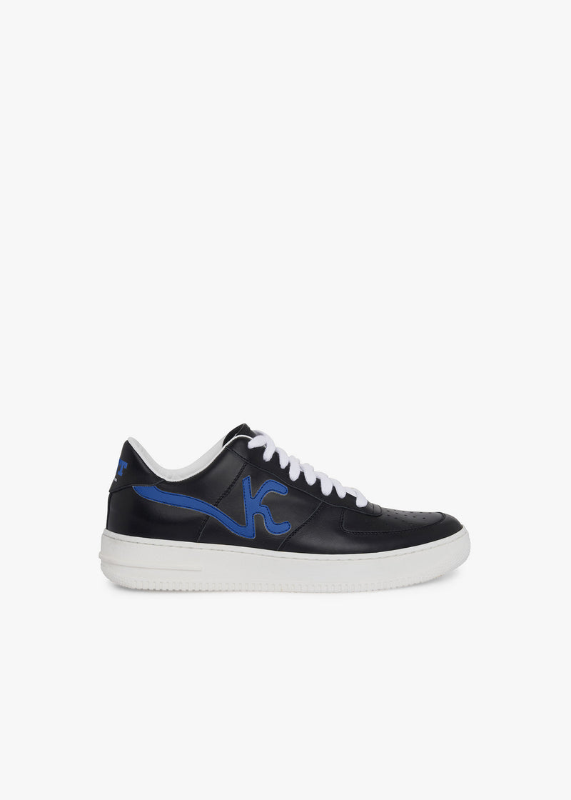 Kiton black/electric blue sneakers shoes, made of calfskin