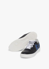 Kiton black/electric blue sneakers shoes, made of calfskin - 3