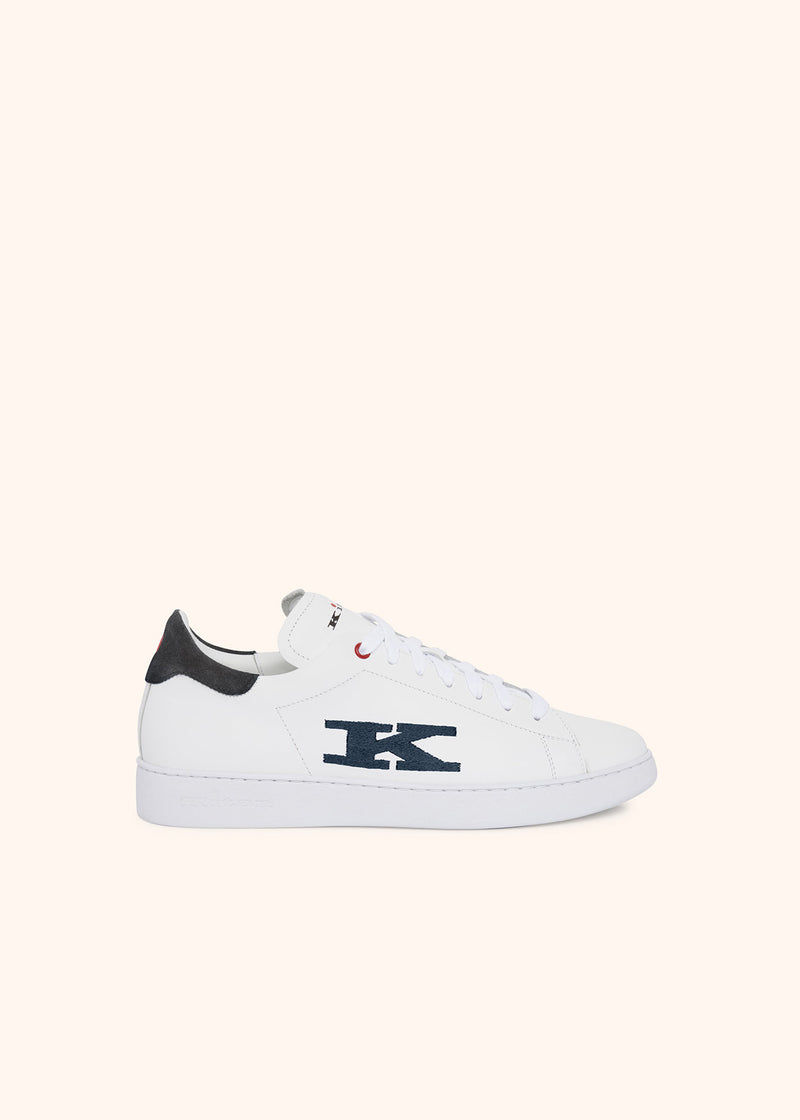 Kiton white/asphalt shoes for man, made of calfskin