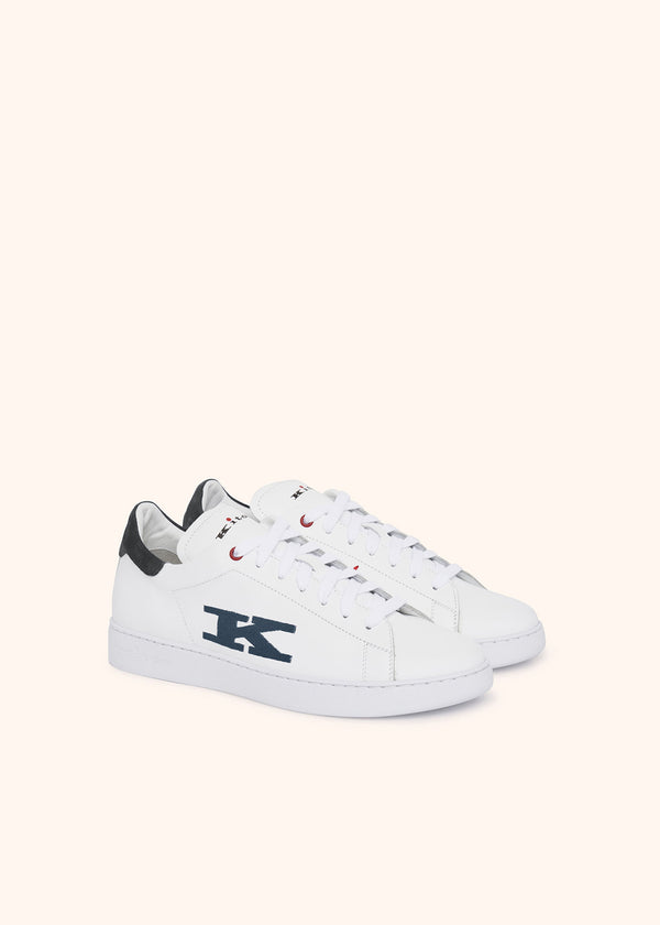 Kiton white/asphalt shoes for man, made of calfskin - 2