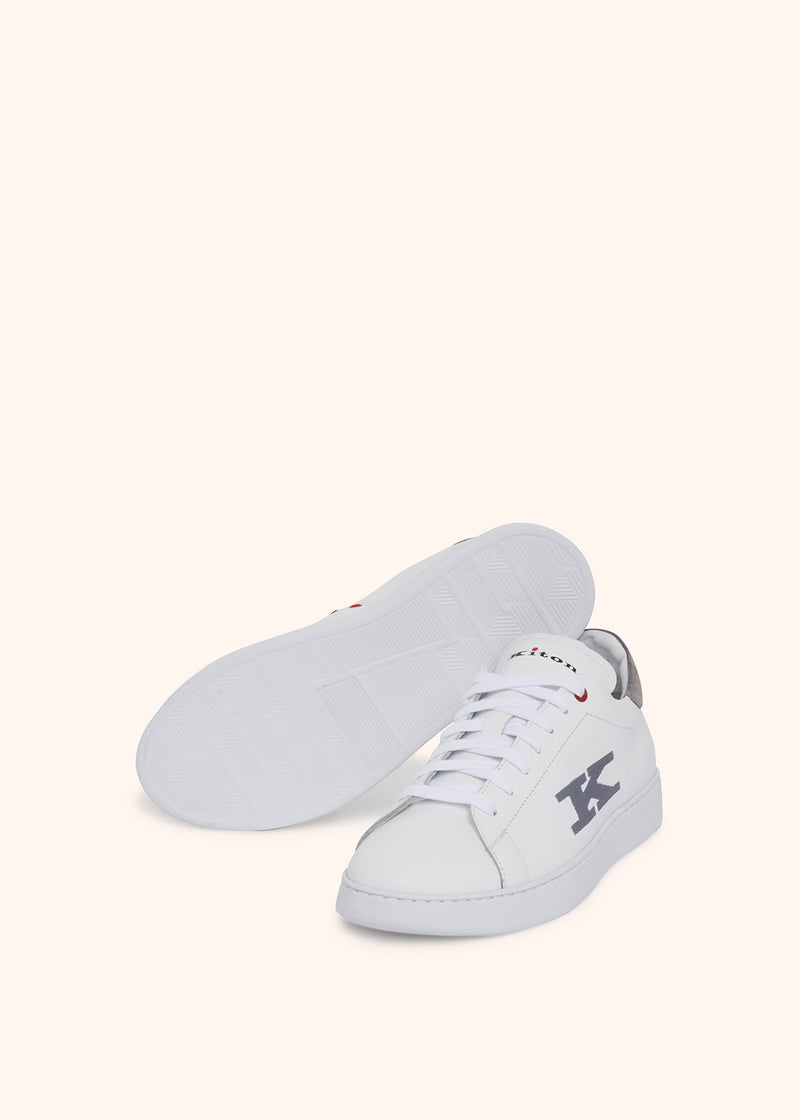 Kiton white/lead sneakers shoes for man, made of calfskin - 3