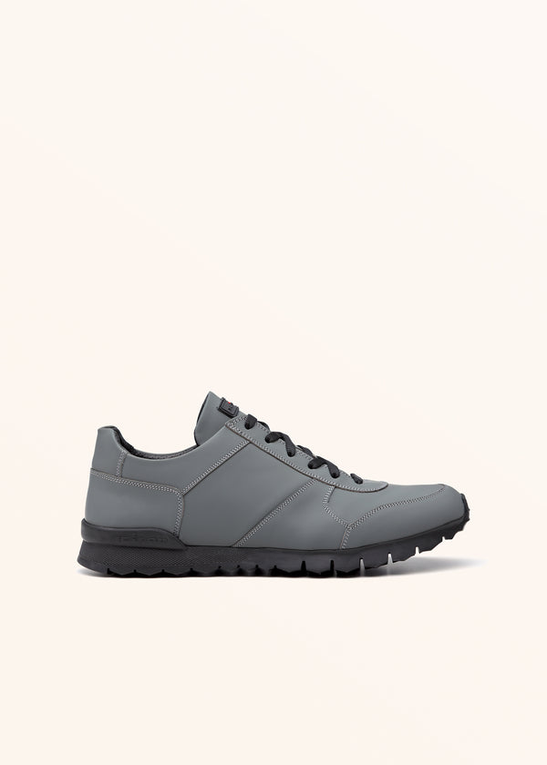 Kiton medium grey shoes for man, made of calfskin