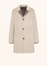 Kiton beige single-breasted coat for man, made of cashmere