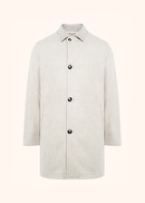 Kiton light grey single-breasted coat for man, made of cashmere