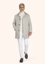 Kiton light grey single-breasted coat for man, made of cashmere - 5