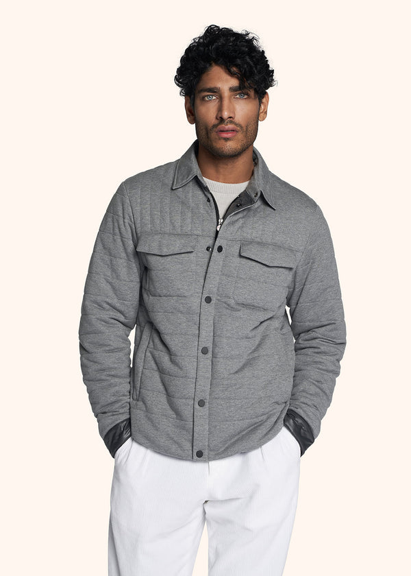 Kiton light grey jacket for man, made of cotton - 2