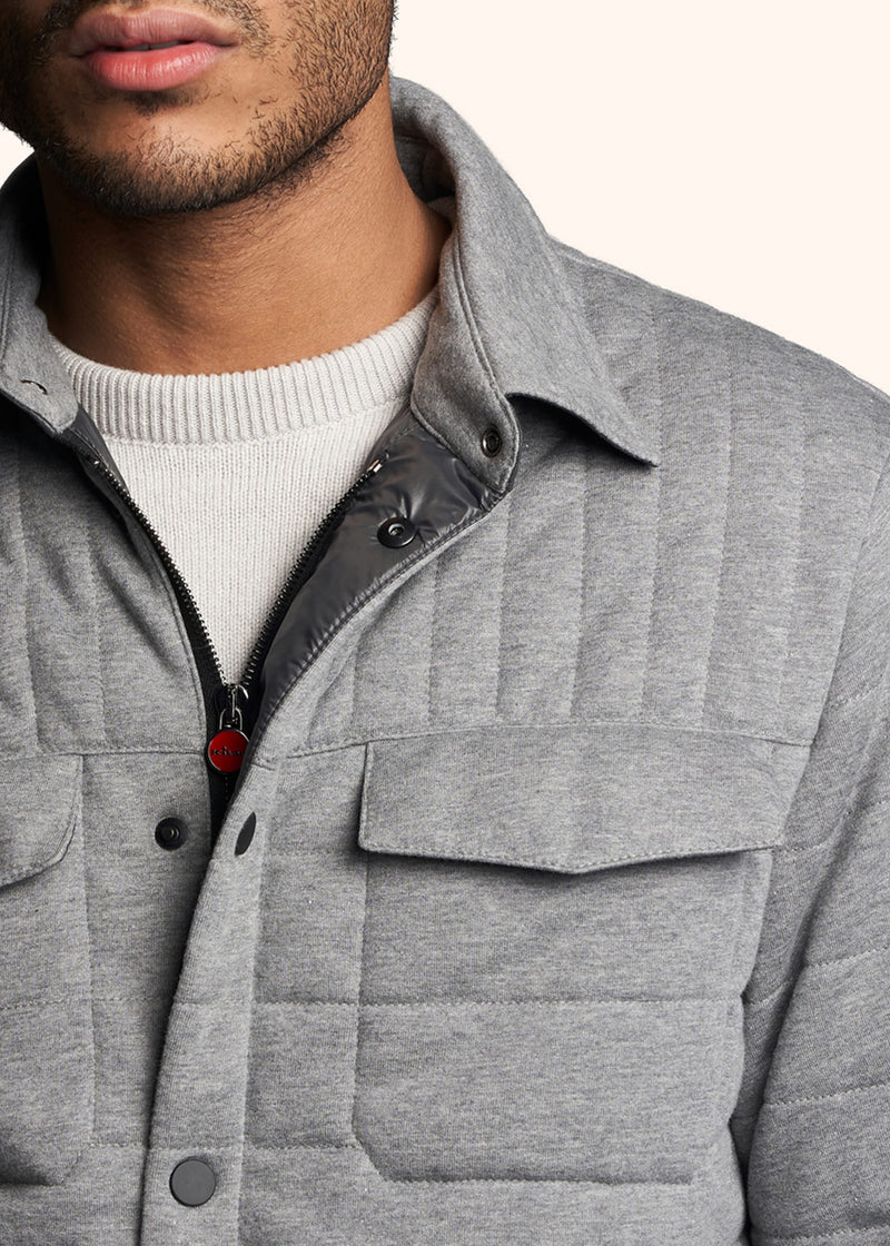 Kiton light grey jacket for man, made of cotton - 4