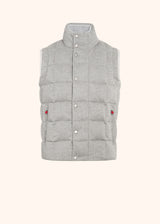 Kiton light grey sleeveless vest for man, made of cashmere