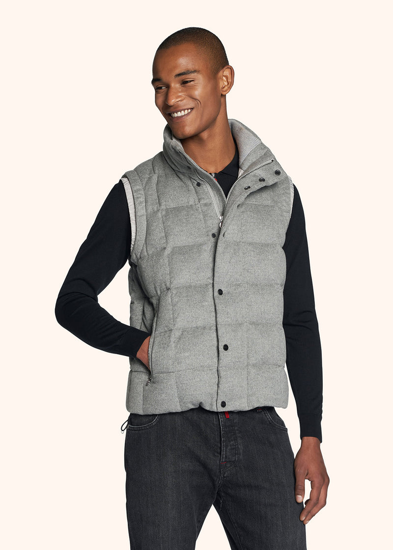 Kiton light grey sleeveless vest for man, made of cashmere - 2