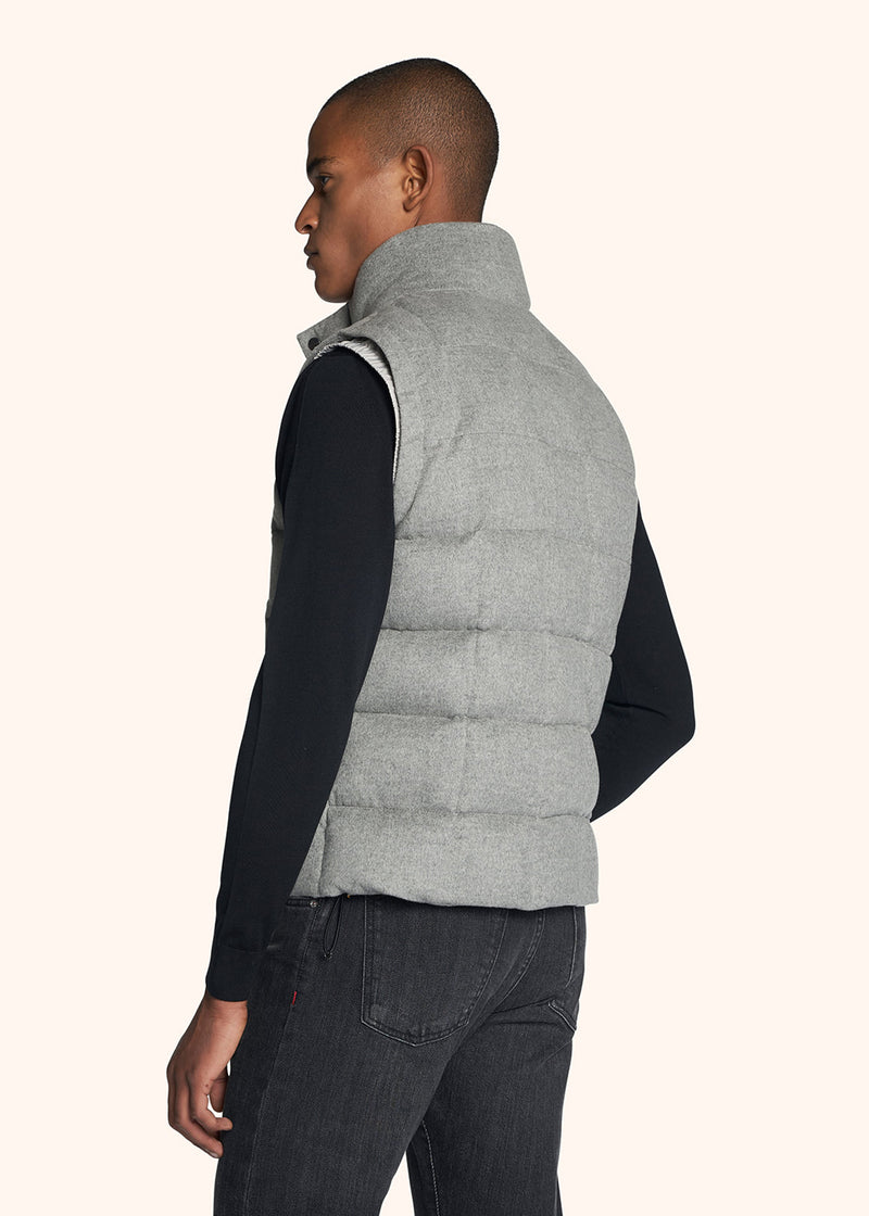 Kiton light grey sleeveless vest for man, made of cashmere - 3